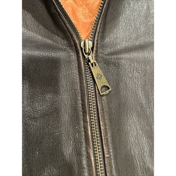 Columbia Sportswear Brown Leather Jacket Mens Large 100% Leather Outershell - Picture 3 of 12